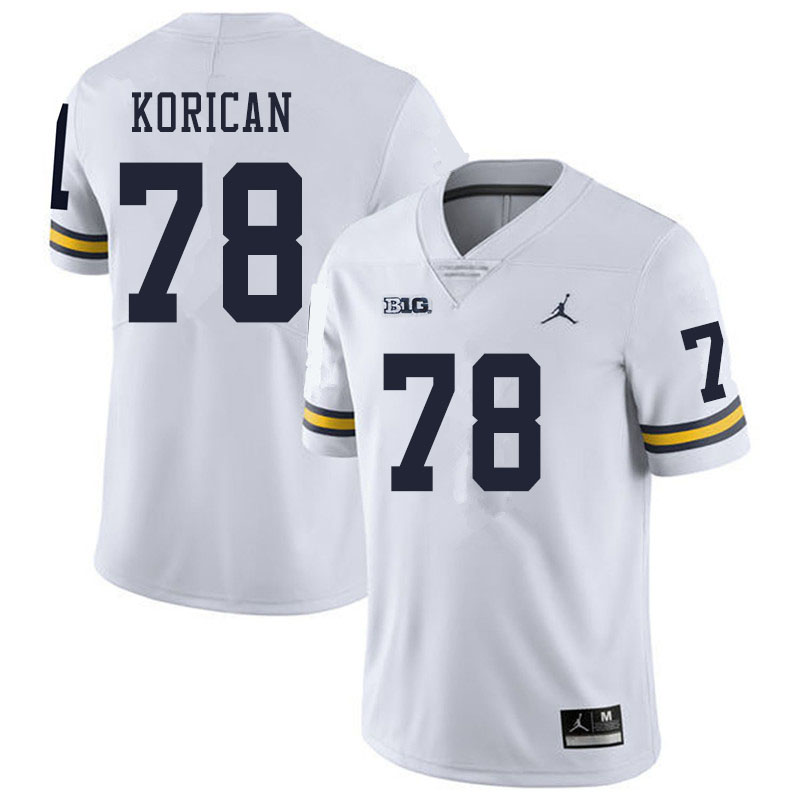 Men #78 Griffin Korican Michigan Wolverines College Football Jerseys Sale-White